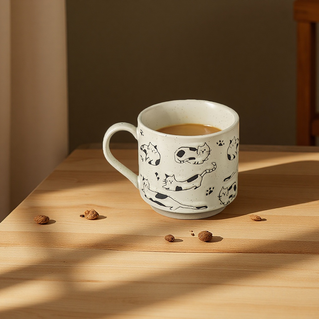 艺术感简约北欧陶瓷马克杯ins风创意个性复古家用水杯子咖啡杯