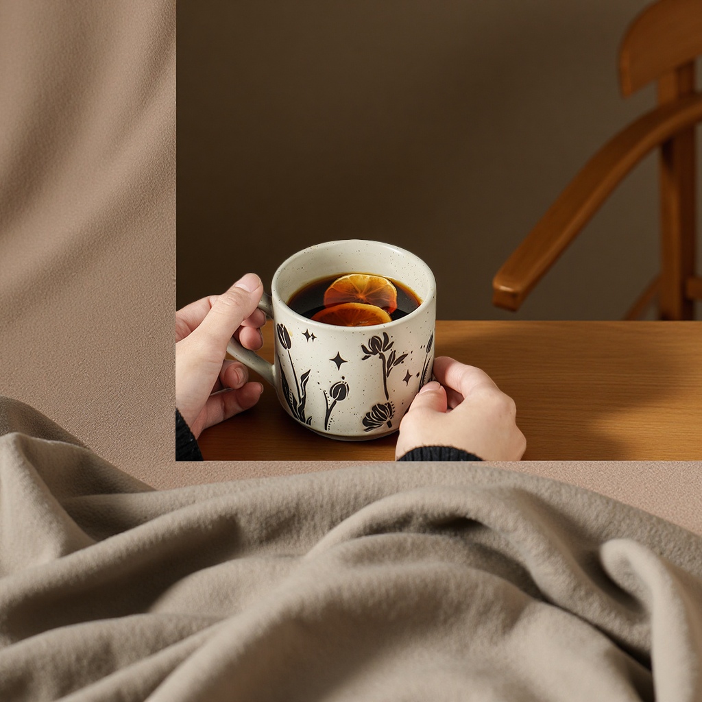 艺术感简约北欧陶瓷马克杯ins风创意个性复古家用水杯子咖啡杯详情图3