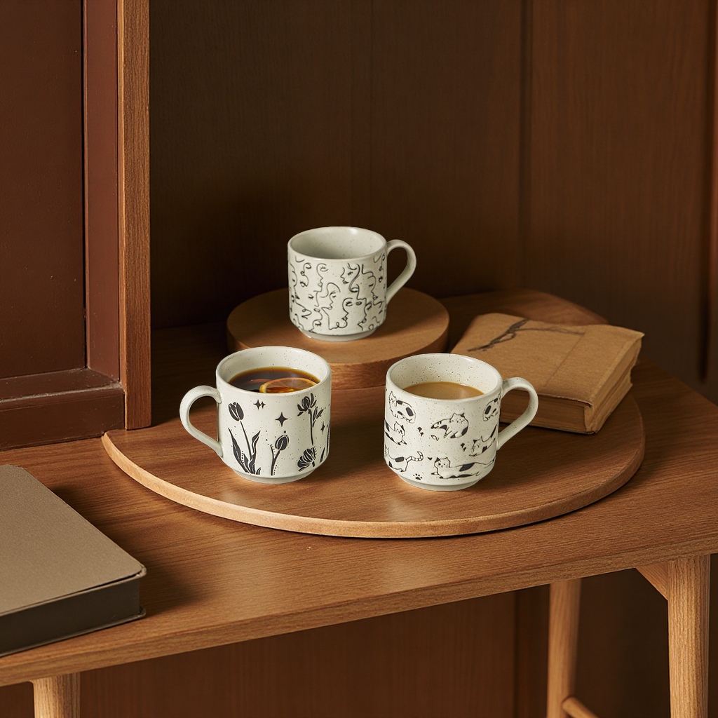 艺术感简约北欧陶瓷马克杯ins风创意个性复古家用水杯子咖啡杯详情图4