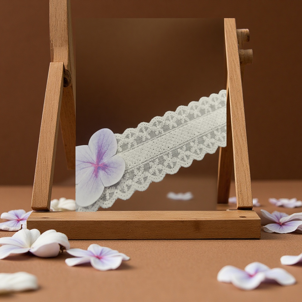 花边/灰色蕾丝花边/手工钉珠/纸制品花边/服装边辅料细节图