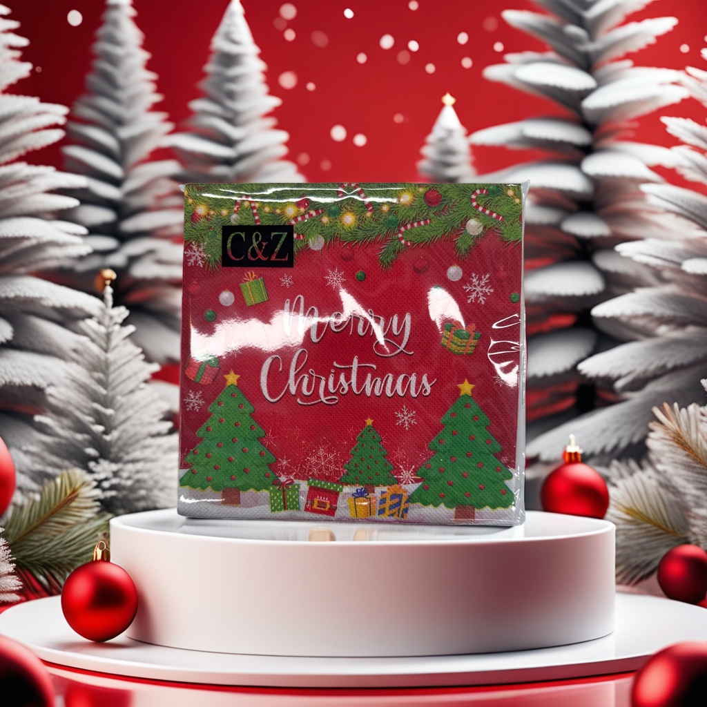 圣诞节日纸巾柔软吸水家用装