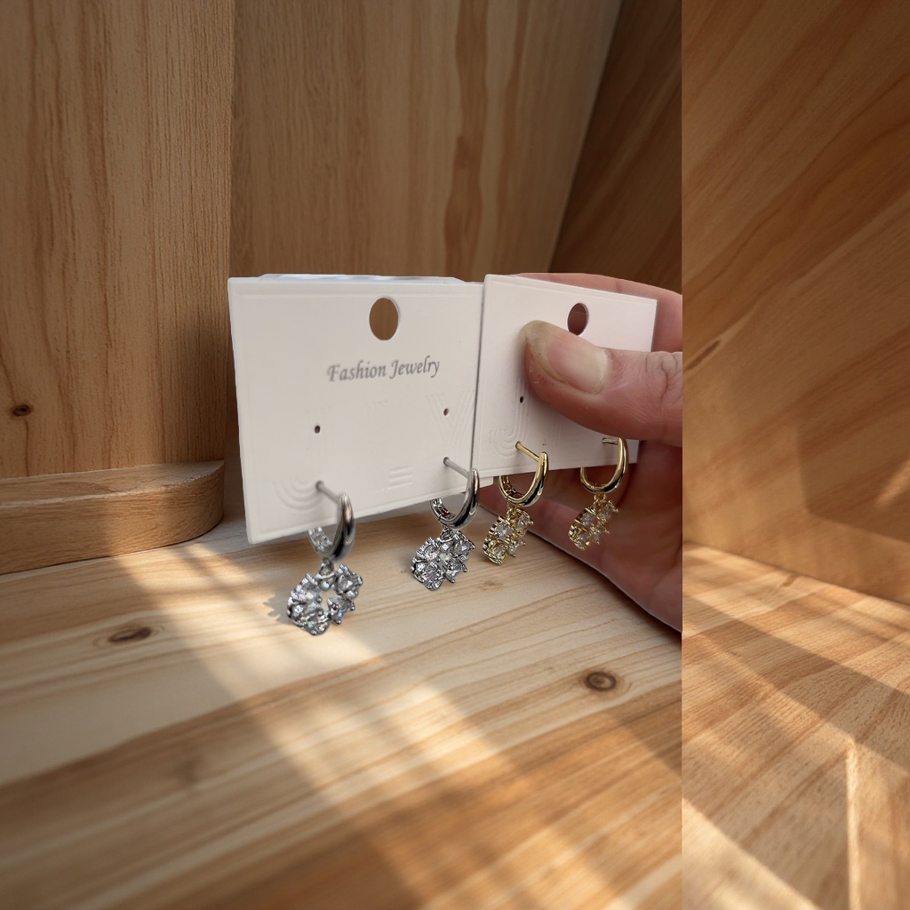 爱心耳扣数颗拼接大爱心耳饰暖心有爱