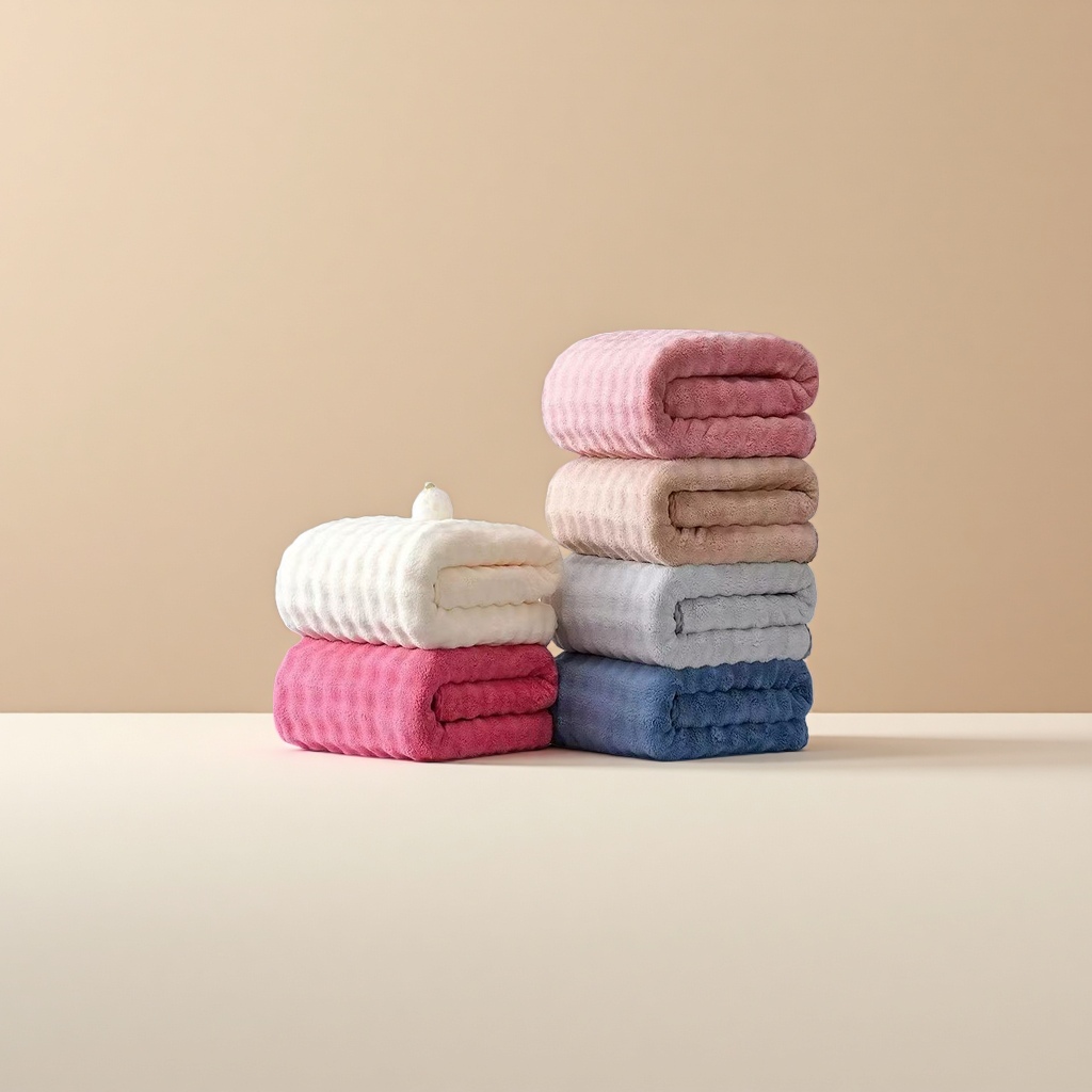 Coral fleece thickened large bath towel, soft, absorbent and warm, new winter household towel Application Scenario