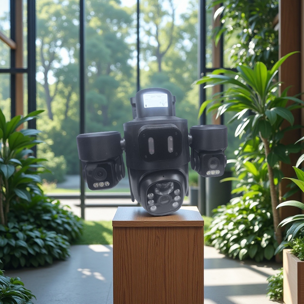 太阳能监控多画面摄像头高清夜视防水家用安防