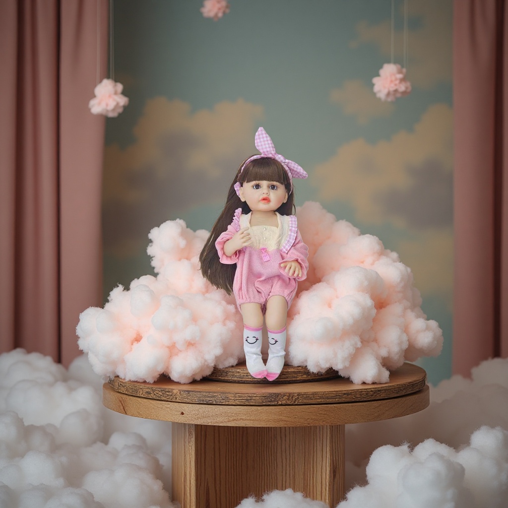 55CM重生娃娃搪胶玩偶娃衣套装安抚陪伴娃娃搪胶搪胶