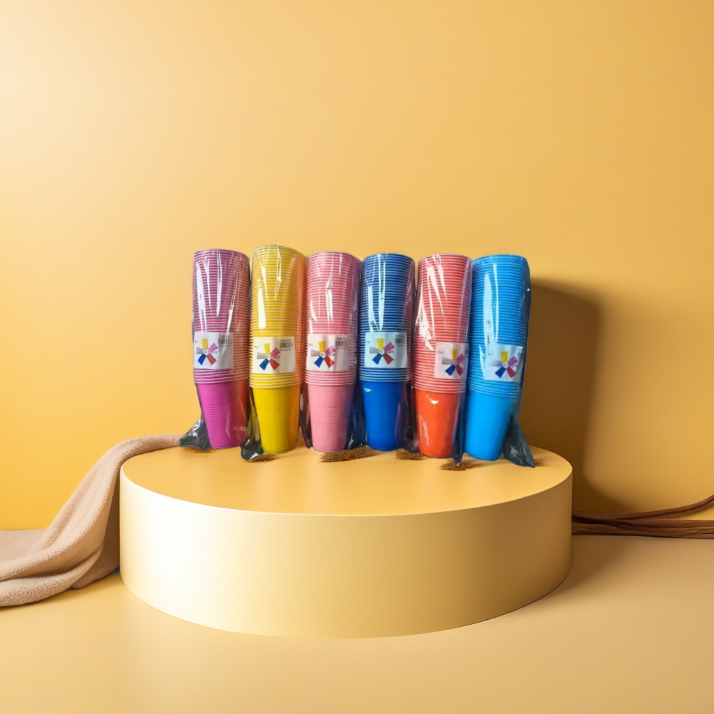 派对塑料杯120ml粉色圆口杯家用一次性杯