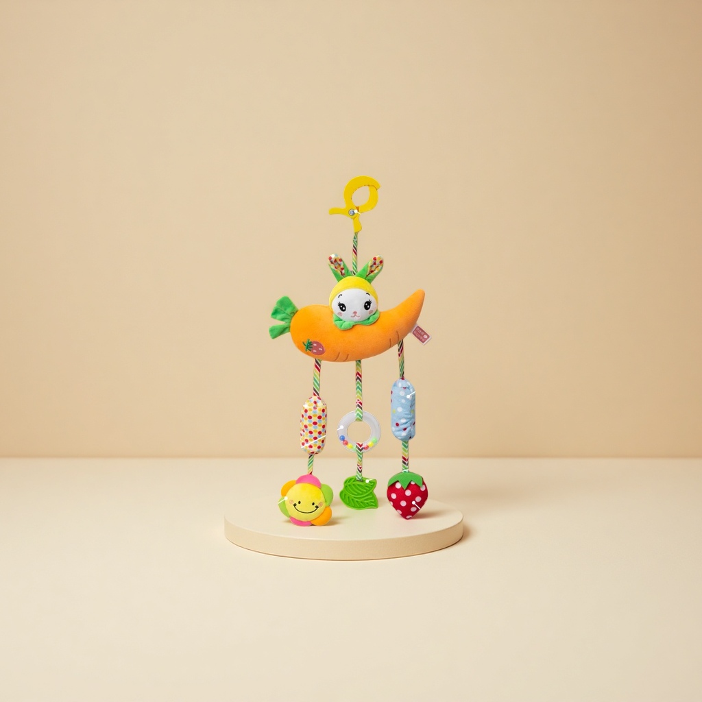婴儿玩具毛绒安抚宝宝床头铃摇铃车载安全座椅车挂挂饰风铃 
