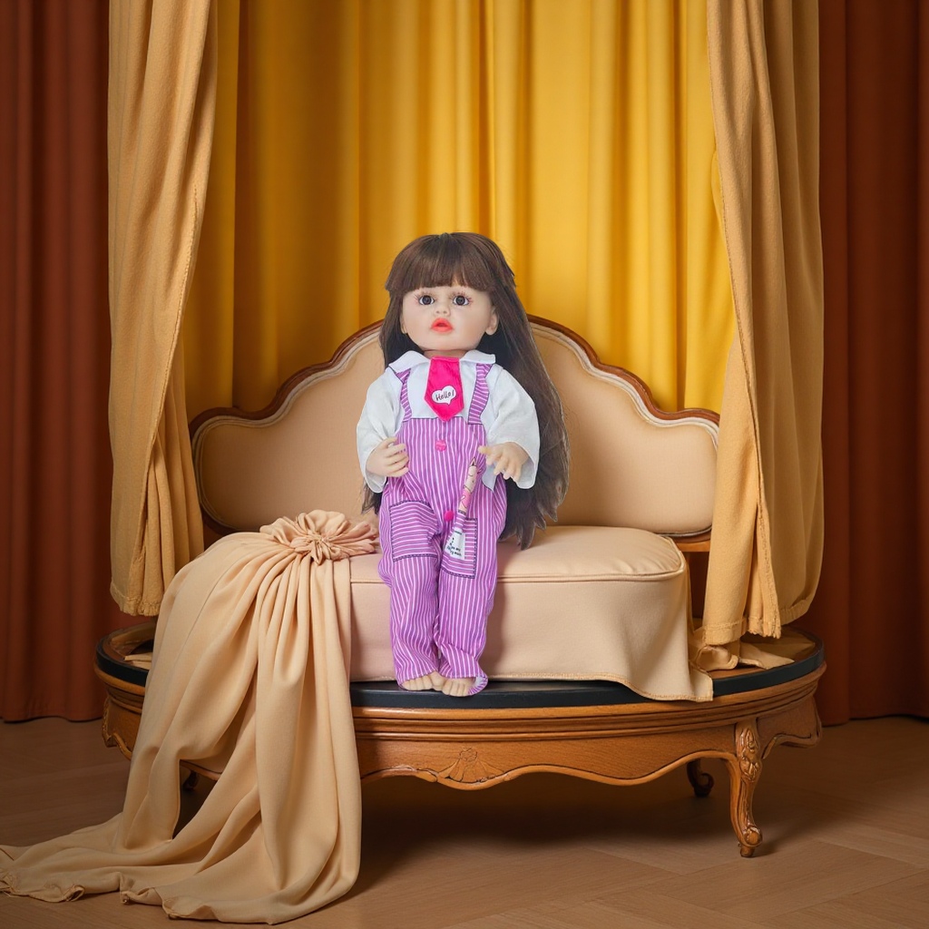 55cm搪胶玩偶重生娃娃陪伴玩具儿童安抚玩具，益智毛绒玩具