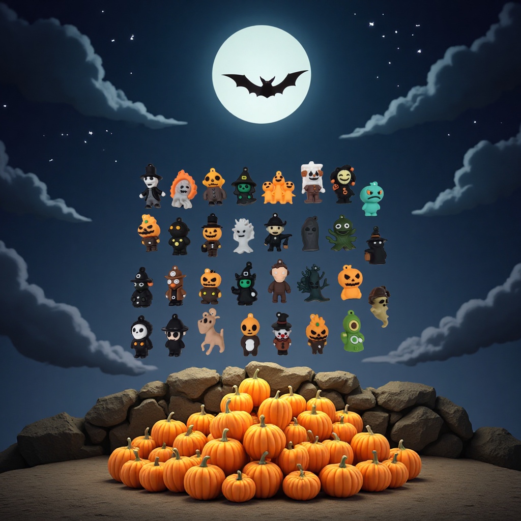 跨境发条小青蛙万圣节假牙蜘蛛配件套装