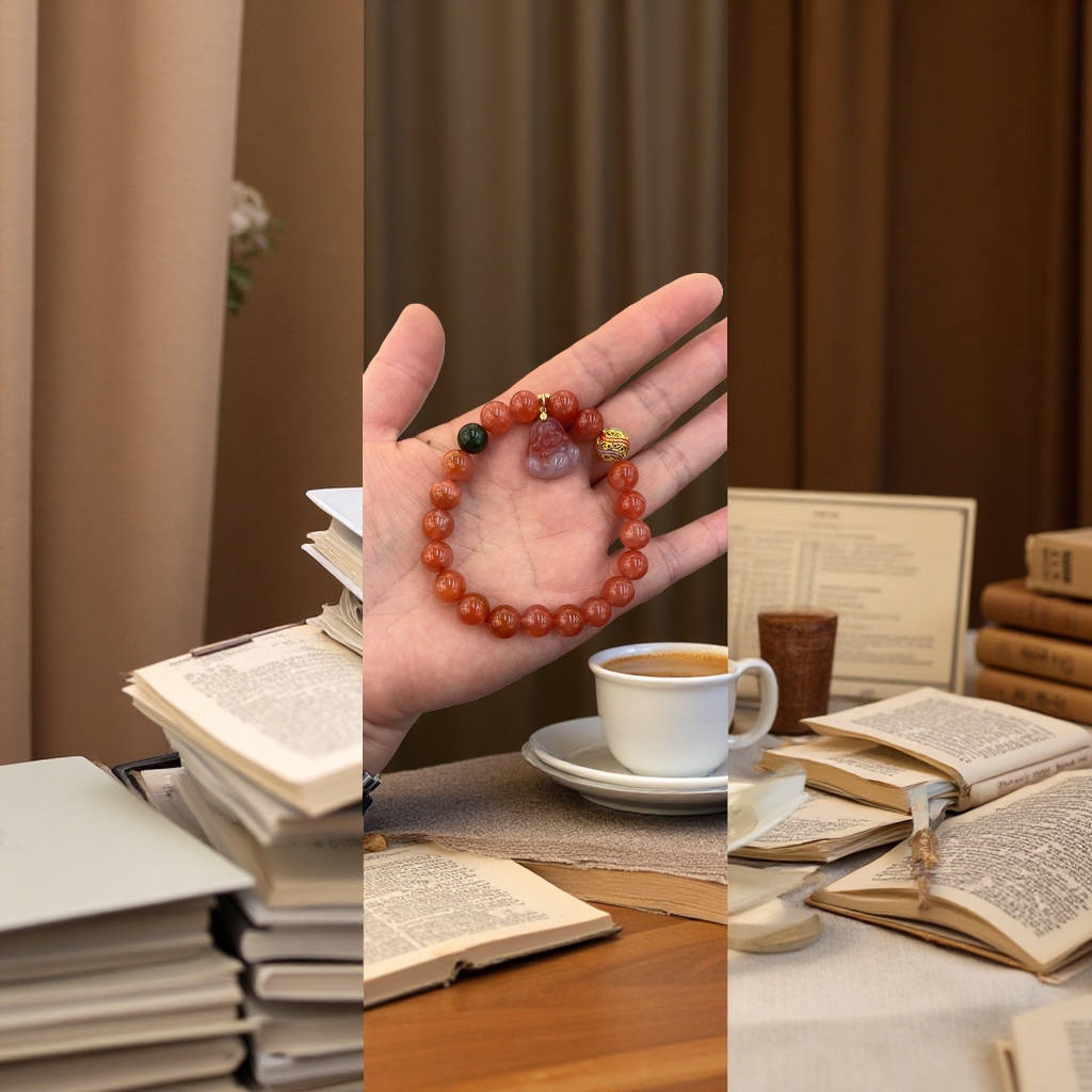 冰润南红弥勒手串鸿运凝珠手链