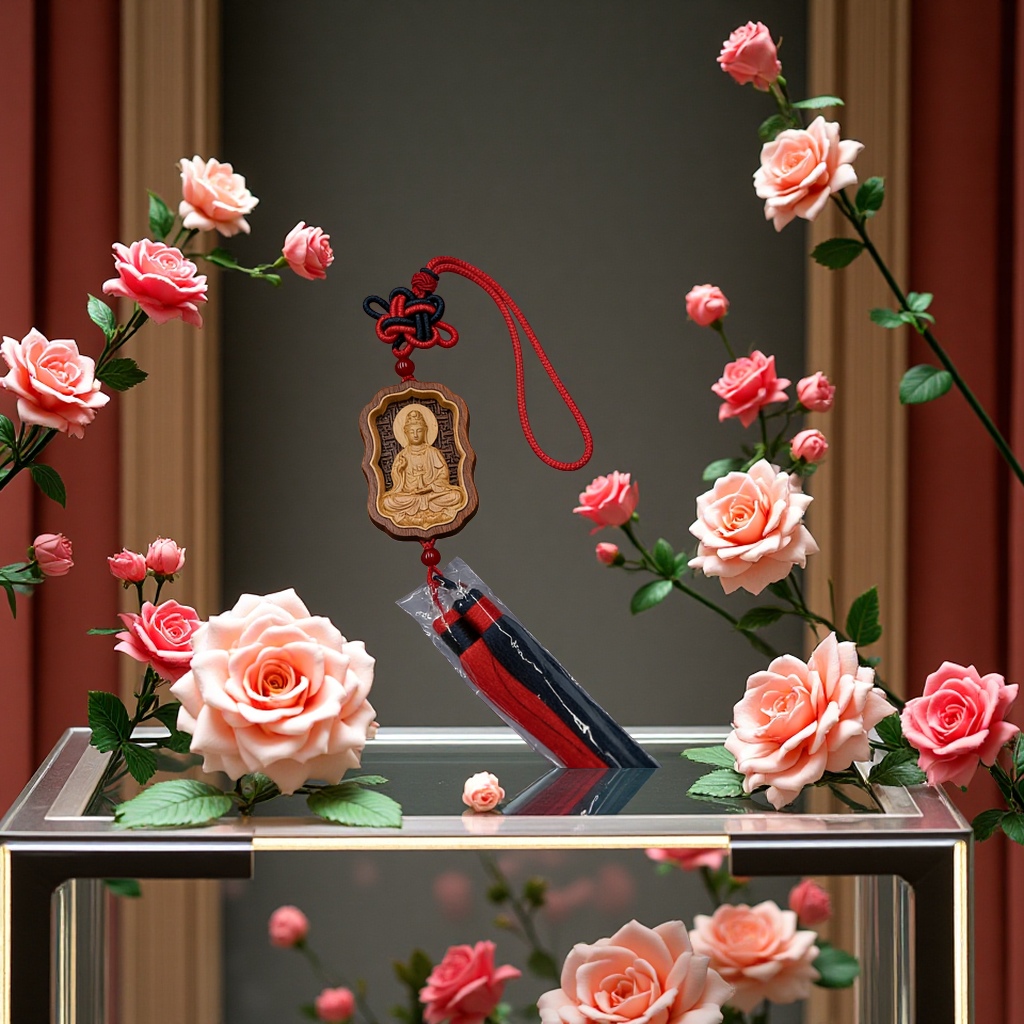 佛牌车挂双拼色流苏挂饰车内装饰品