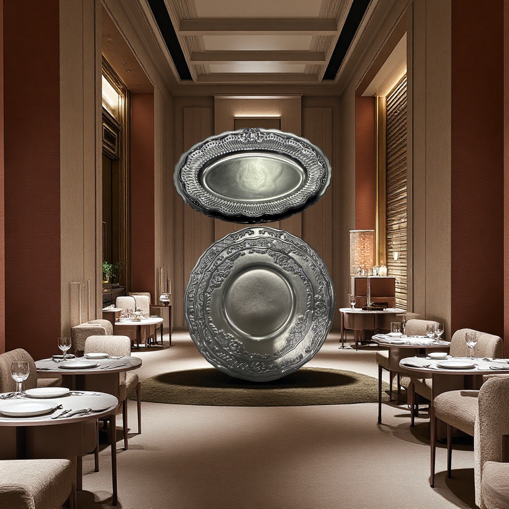 2026 New cross-border high-temperature embossed colored glaze oval plate coffee cup and saucer four-color Western hotel plate Item Picture