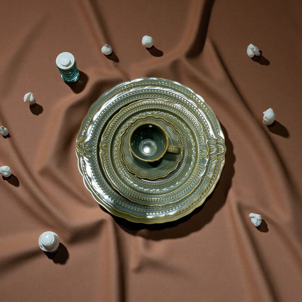 2026 New cross-border high-temperature embossed colored glaze oval plate coffee cup and saucer four-color Western hotel plate details Picture