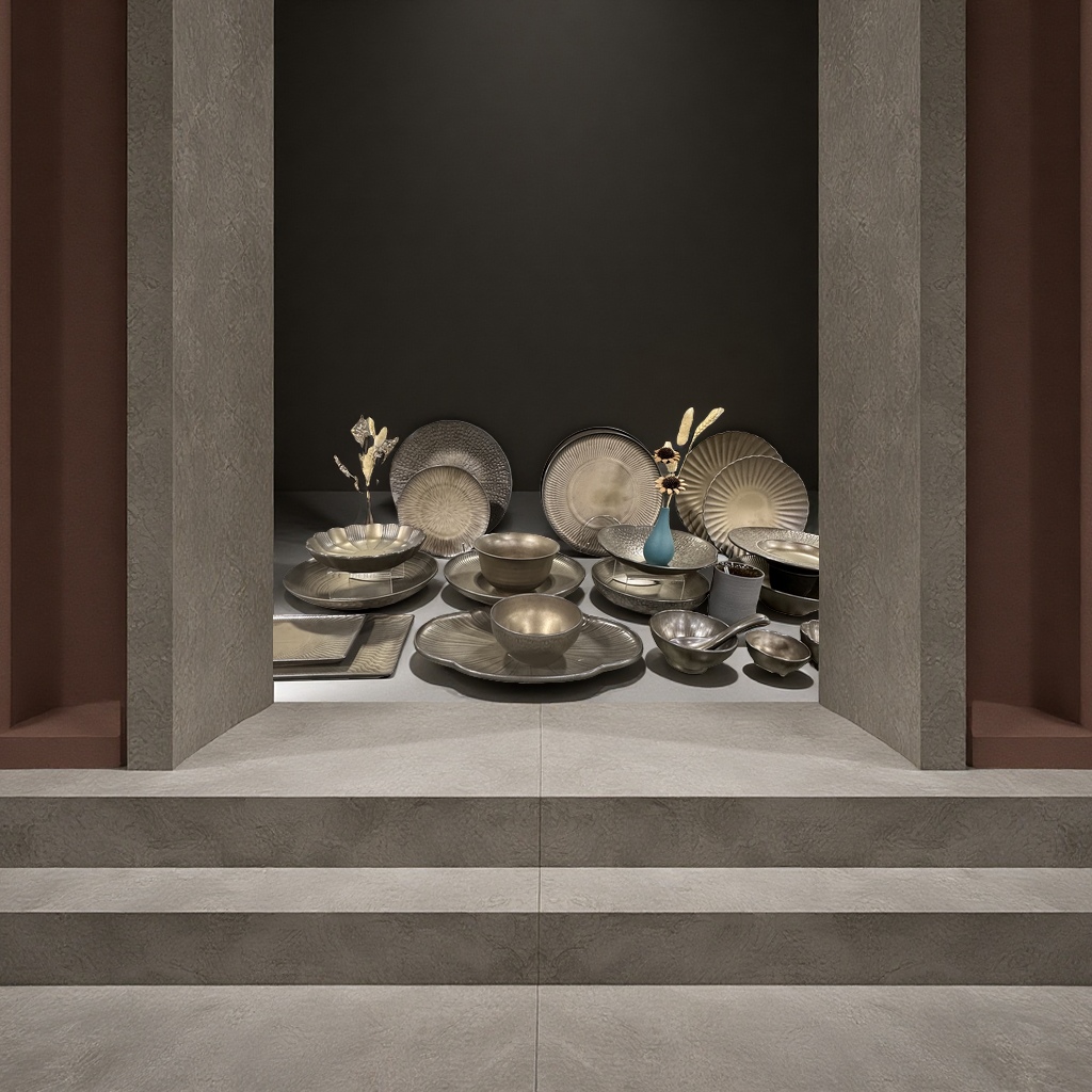 In 2026, best-selling Japanese-style tableware with kiln-changing glaze and retro home style, featuring irregular-shaped plates and bowls Item Picture