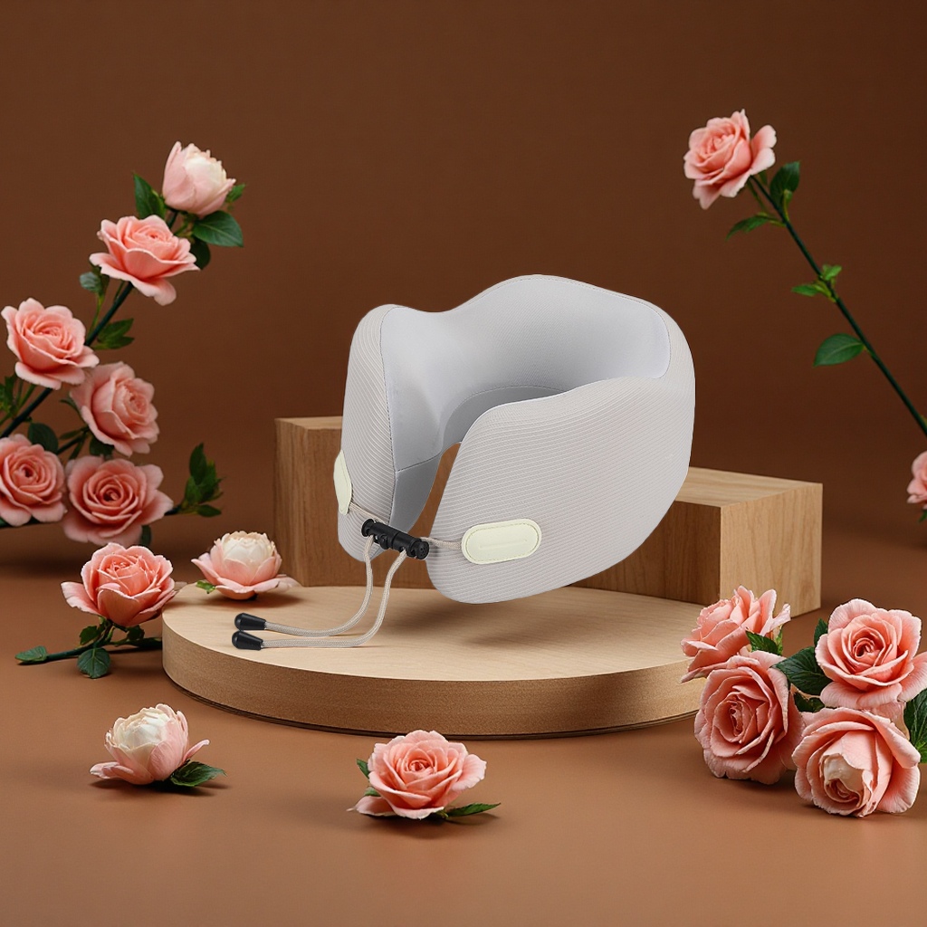 The U-shaped pillow protects the neck, is comfortable and breathable, and features an ergonomic design. It helps with sleep, office work and leisure Specification image