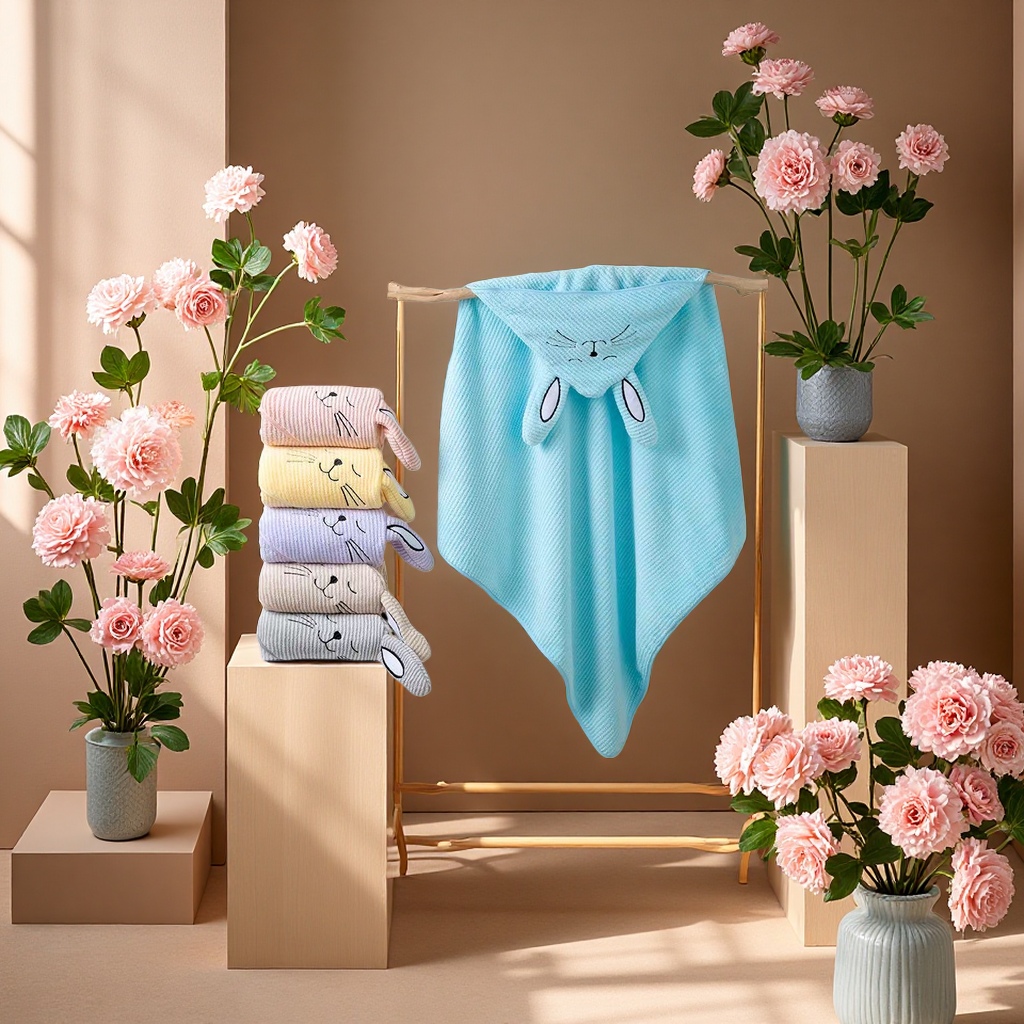 Soft, comfortable, absorbent and non-fuzzing children's cape