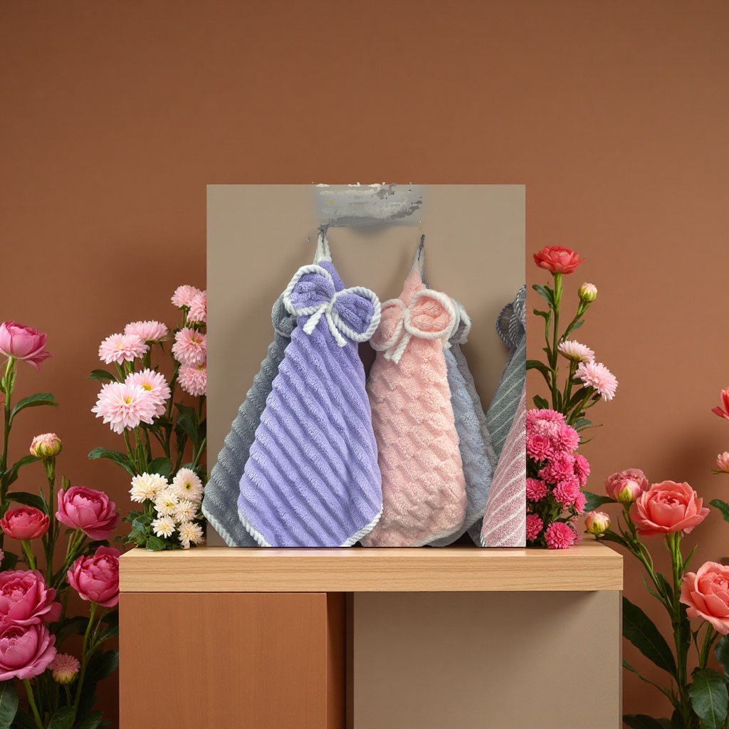 Coral fleece super soft hand towels, thickened absorbent and soft home bathroom towels, household items Specification image