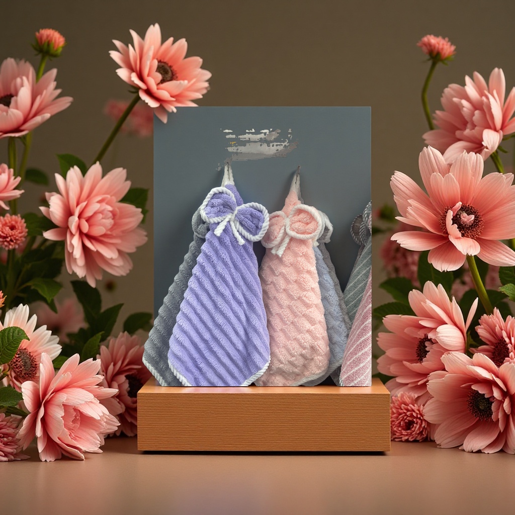 Coral fleece super soft hand towels, thickened absorbent and soft home bathroom towels, household items details Picture