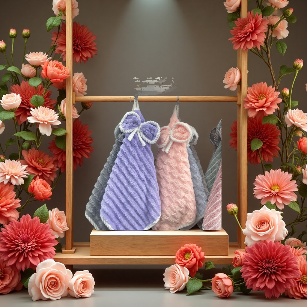 Coral fleece super soft hand towels, thickened absorbent and soft home bathroom towels, household items Application Scenario