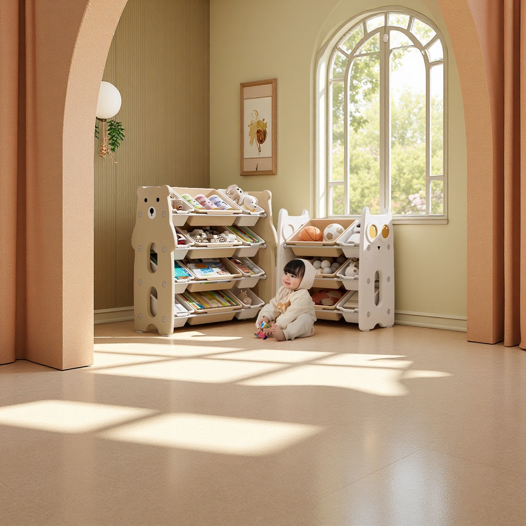 儿童书架旋转书架木简约读书架收纳