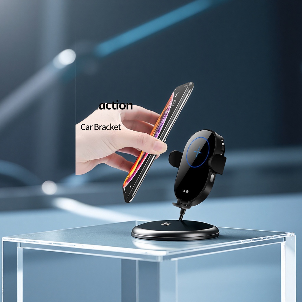 新款车载手机平板折叠磁吸支架无线充15W红外感应跨境适用