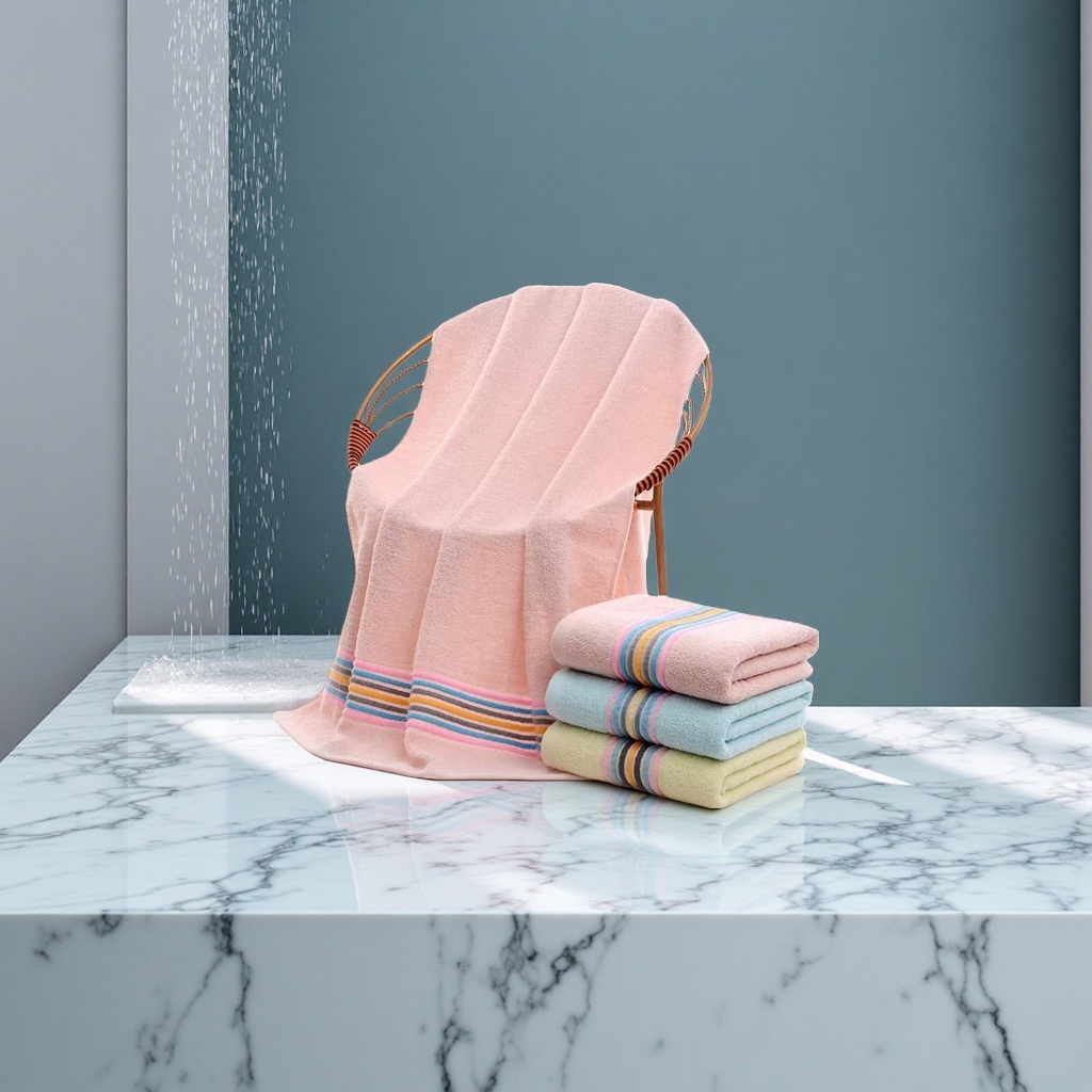 Thick bath towel, large-sized pure cotton towel, absorbent and soft, household bathroom towel Specification image