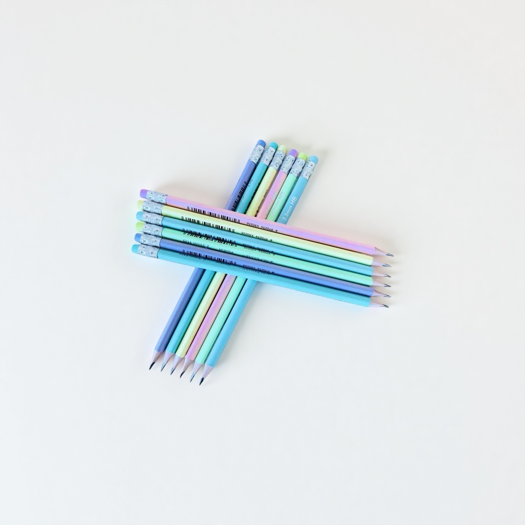 ACMELIAE六色马卡龙HB铅笔带皮头43009彩色绘画用详情图3