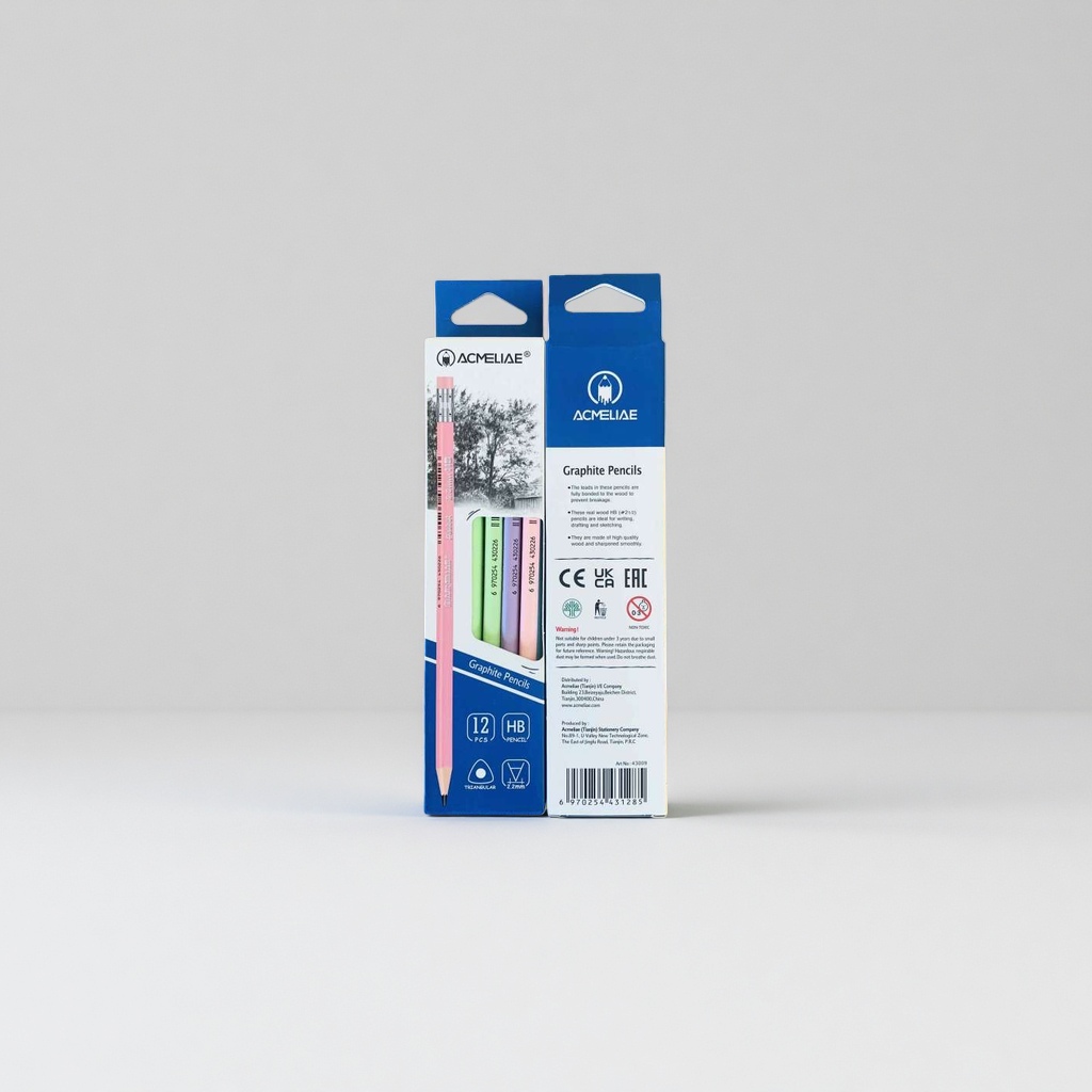 ACMELIAE六色马卡龙HB铅笔带皮头43009彩色绘画用详情图2