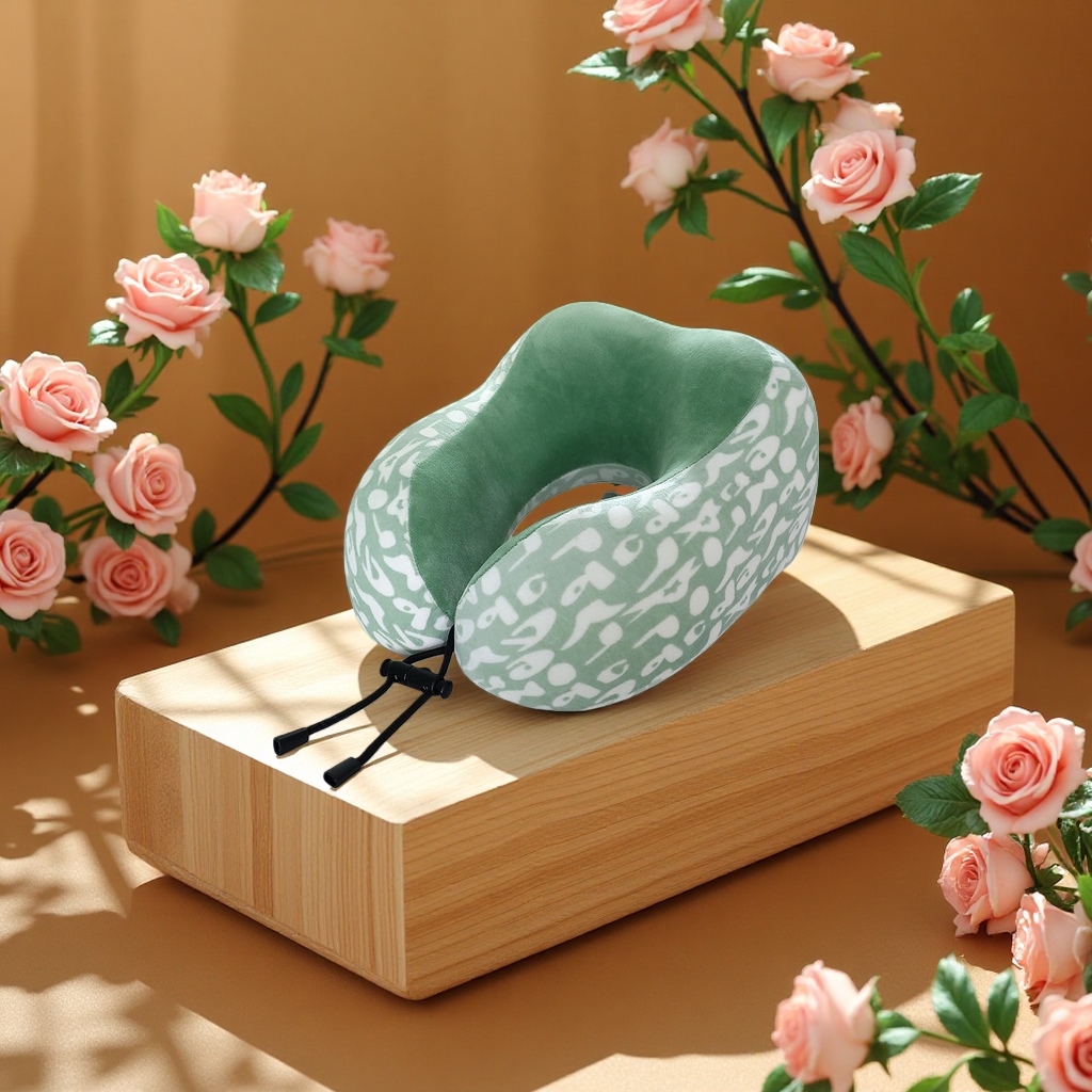 The U-shaped pillow is comfortable and breathable. The memory foam neck pillow is portable and suitable for both office and home use details Picture