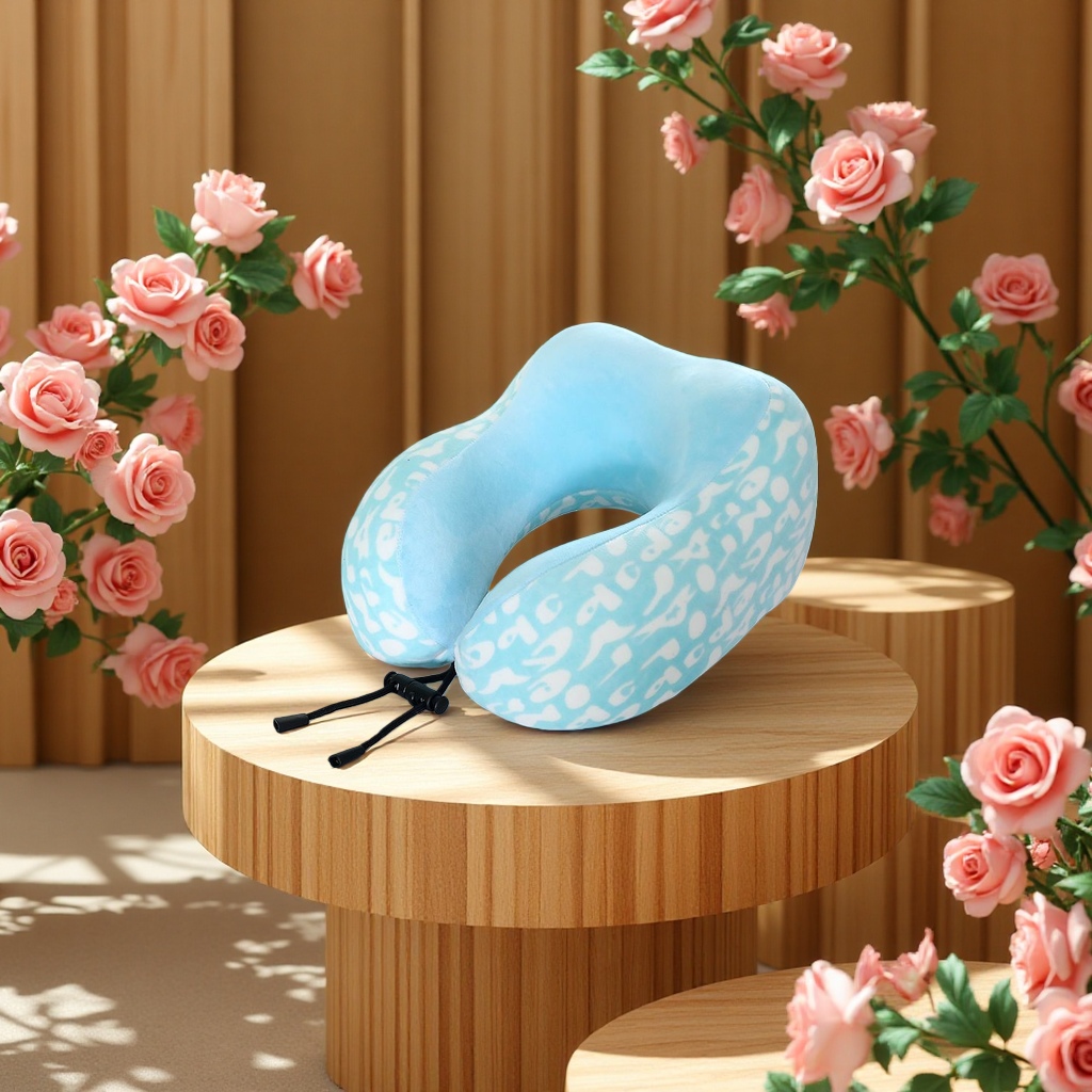 The U-shaped pillow is comfortable and breathable. The memory foam neck pillow is portable and suitable for both office and home use Specification image