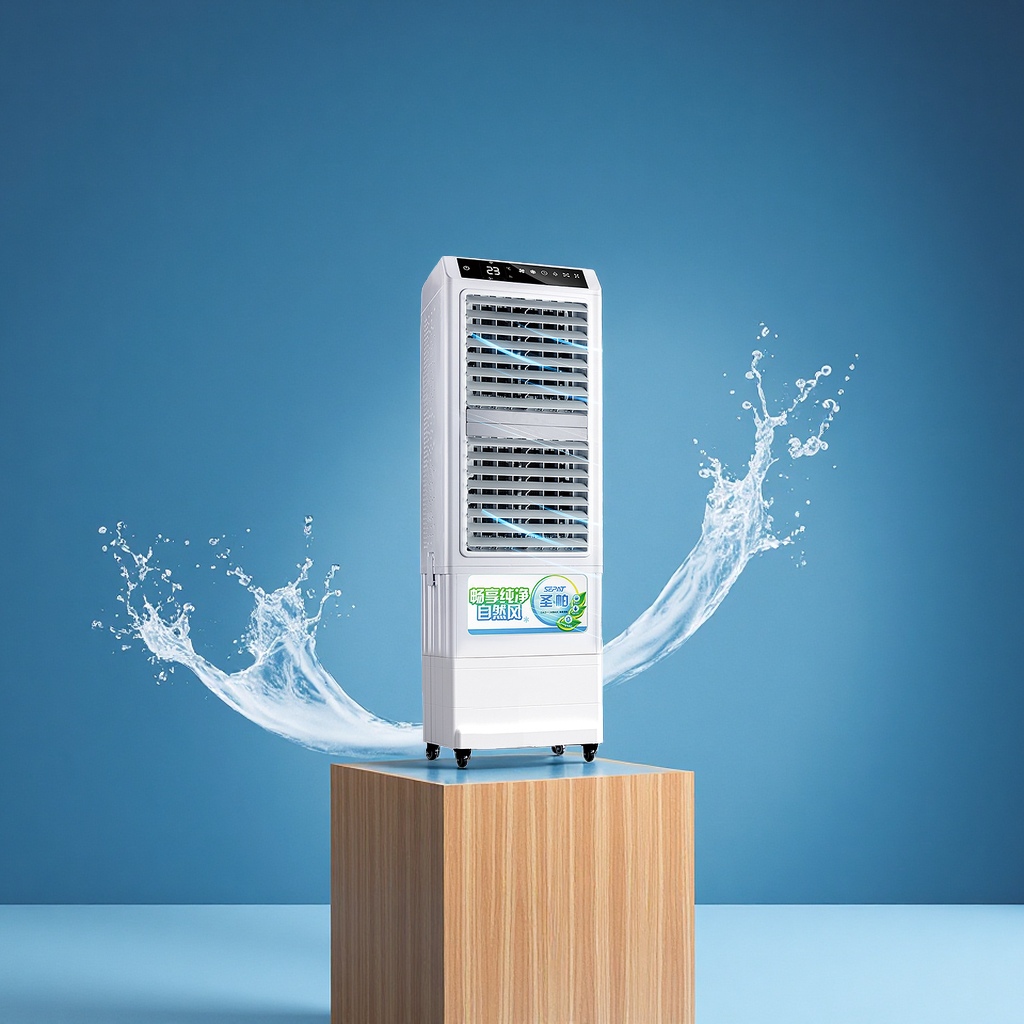 Shengpa air cooler, household and commercial refrigeration, remote control mobile water-cooled air cooler, living room single cooling fan Specification image
