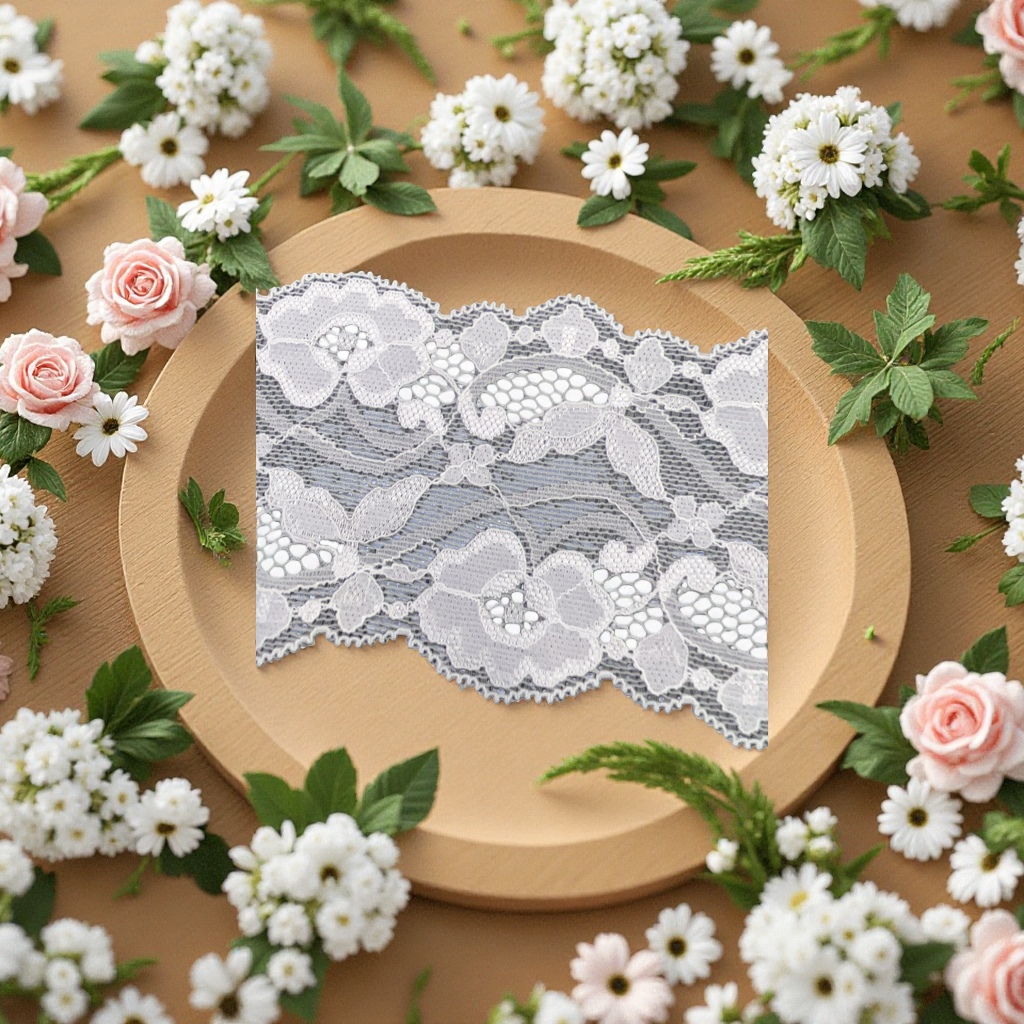 Lace elastic trim for women's underwear, 10cm wide