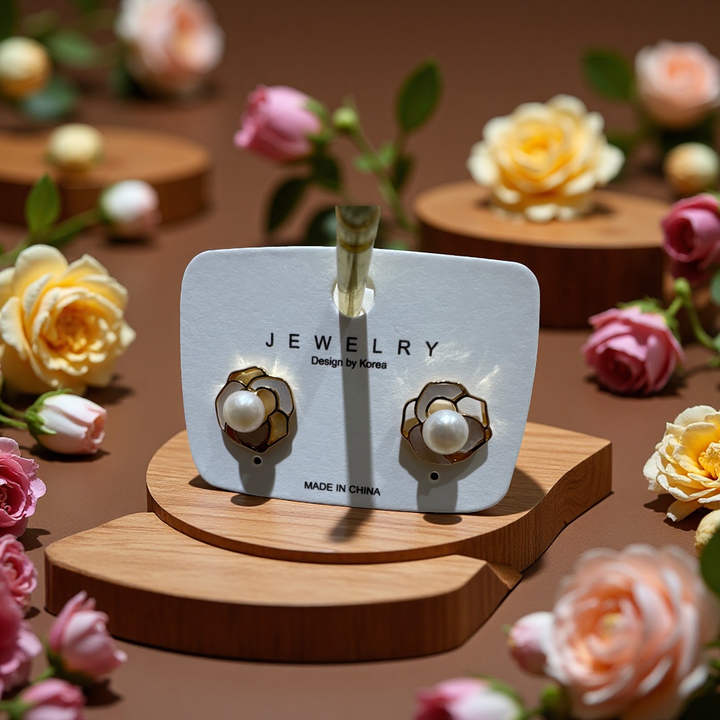 18k real gold electroplated freshwater pearl copper alloy ear studs with a light luxury, fashionable and simple design Application Scenario