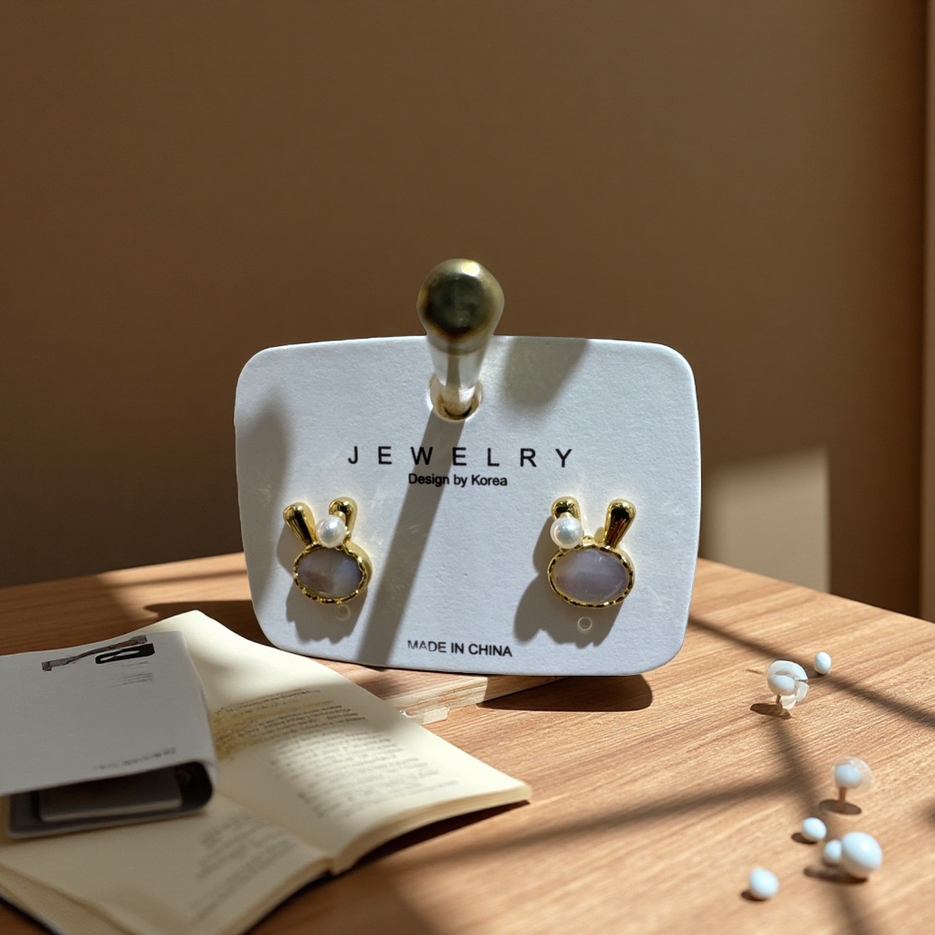 淡水珍珠铜合金耳钉18k真金电镀清新时尚饰品115008095