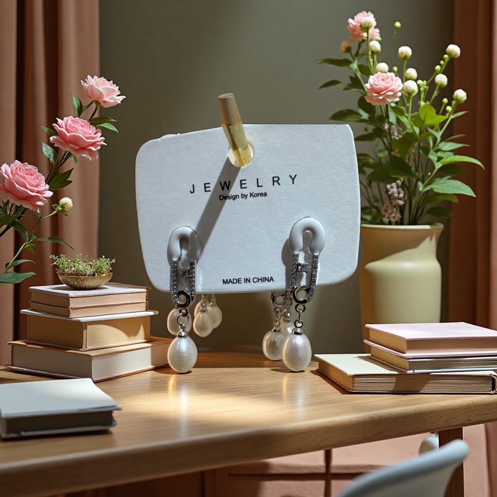 淡水珍珠铜合金耳钉18k真金电镀清新时尚耳饰115110974