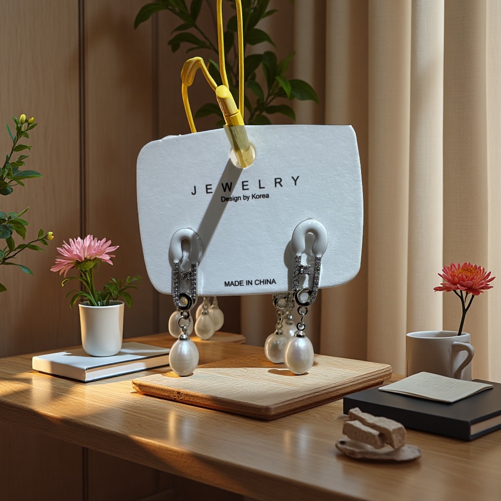 天然珍珠耳饰实物图