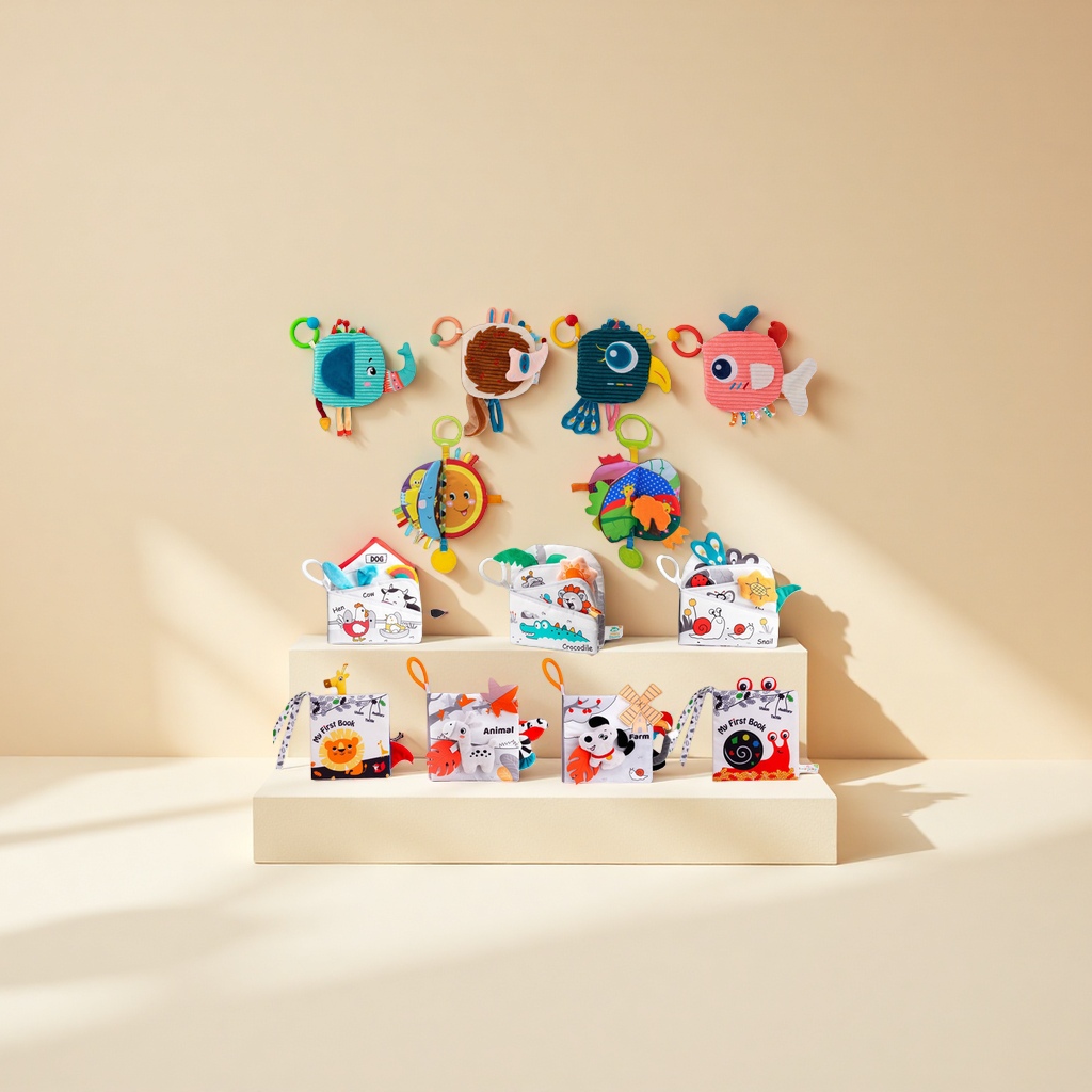 Happy monkey Baby Can chew and tear a cloth book. 6-month 3D cognitive intelligence baby tail details Picture