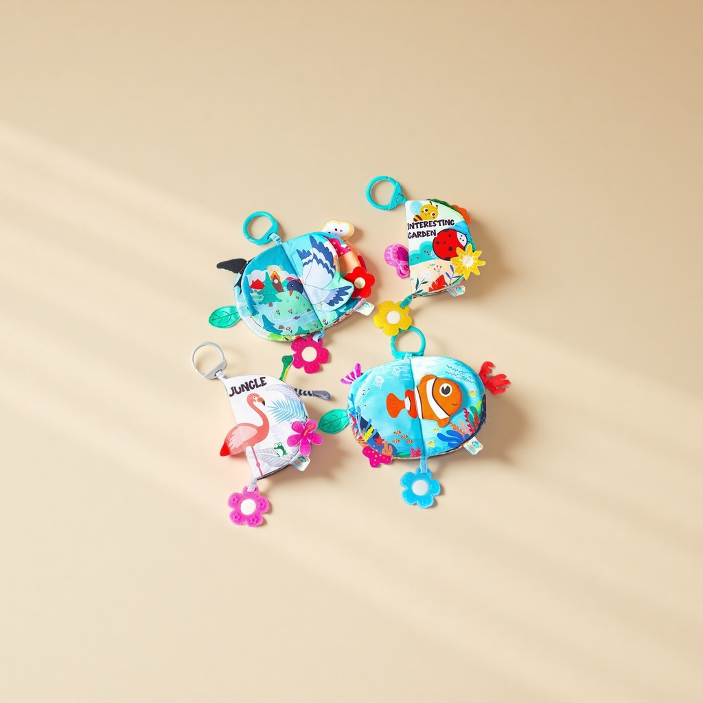 Happy monkey Baby Can chew and tear a cloth book. 6-month 3D cognitive intelligence baby tail detail image 3
