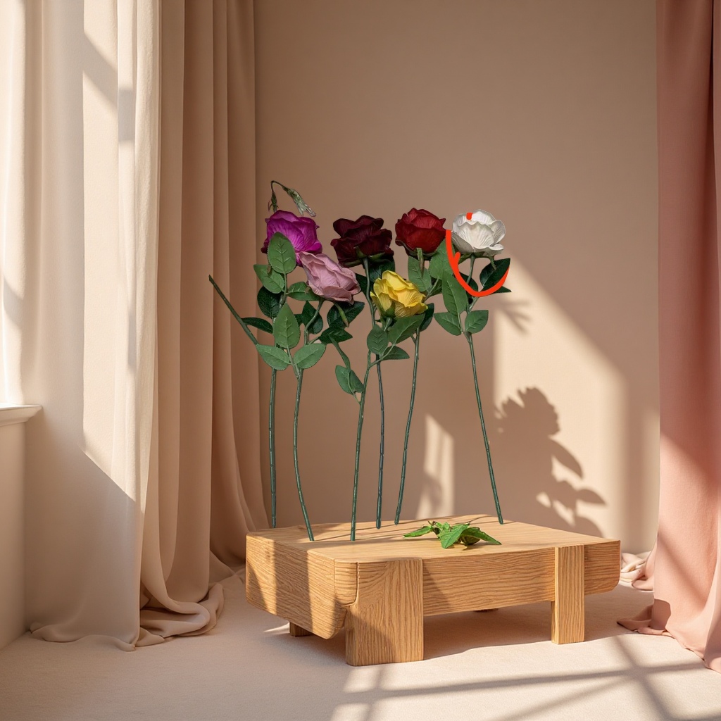 钩织仿真花郁金香拉菲草装饰假花12支装