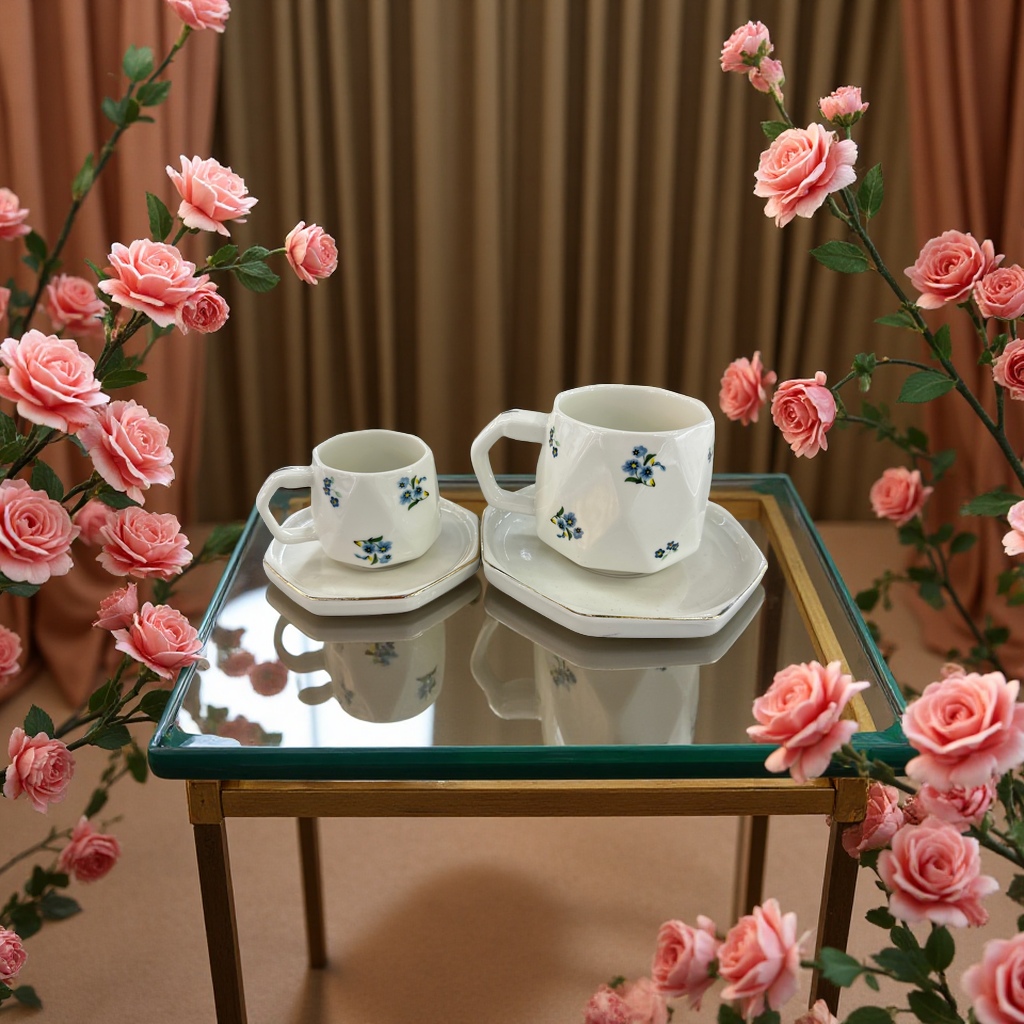 Coffee cup and saucer set, home ceramic mug tray, simple Nordic-style coaster combination