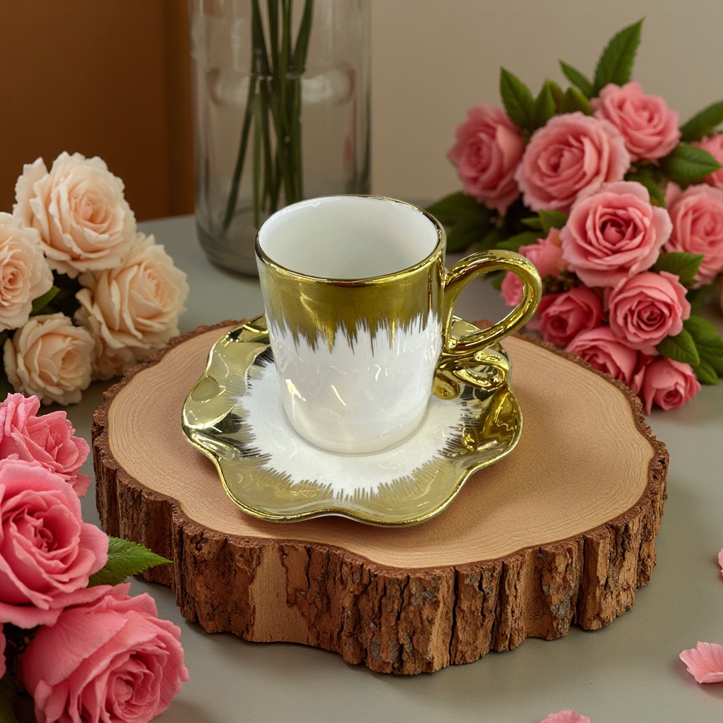 Coffee cup and saucer set, home ceramic mug tray, simple style tea set 140838972 details Picture