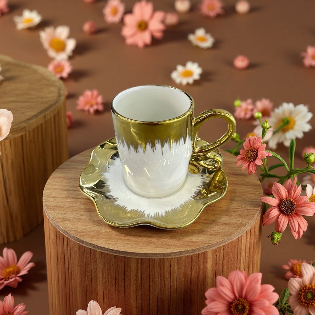 Coffee cup and saucer set, home ceramic mug tray, simple style tea set 140838972 Specification image