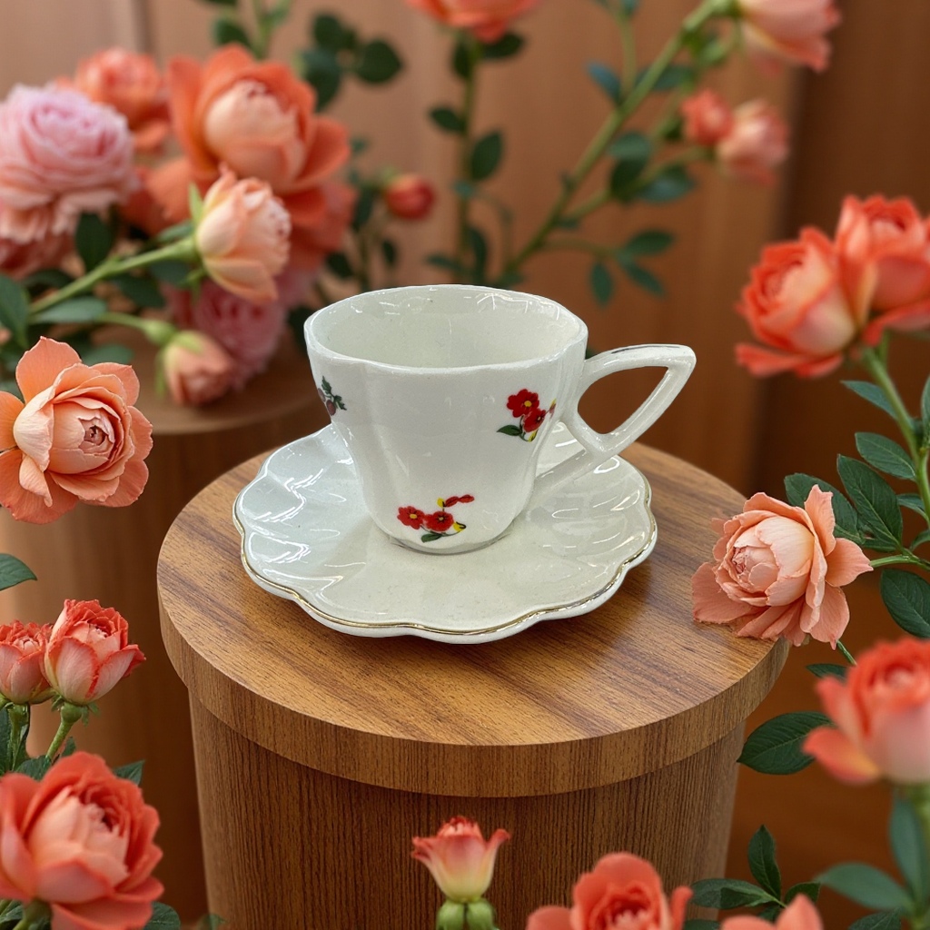 Coffee cup and dish set, simple ceramic tableware combination, home and office supplies Application Scenario