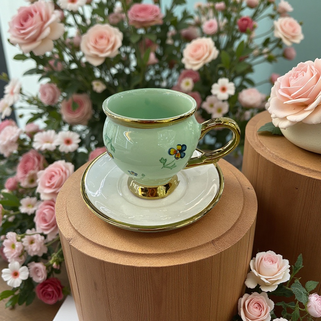 Coffee cup and dish set, ceramic bone China household breakfast tableware combination gift box 141735136 Application Scenario