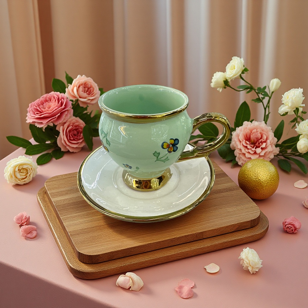 Coffee cup and dish set, ceramic bone China household breakfast tableware combination gift box 141735136 Specification image