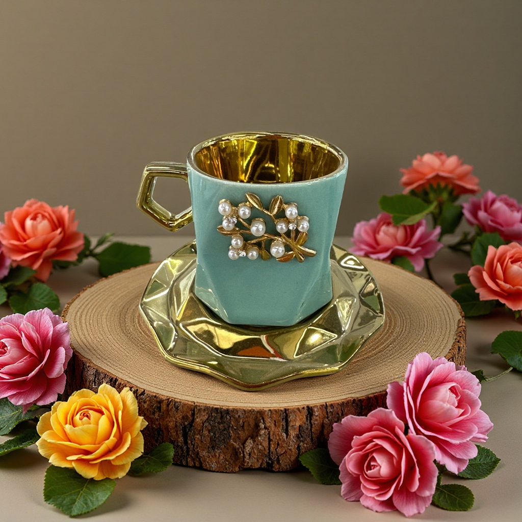 Ceramic coffee cups, simple Nordic-style mugs, home and office cups, heat-resistant and shatterproof cups details Picture