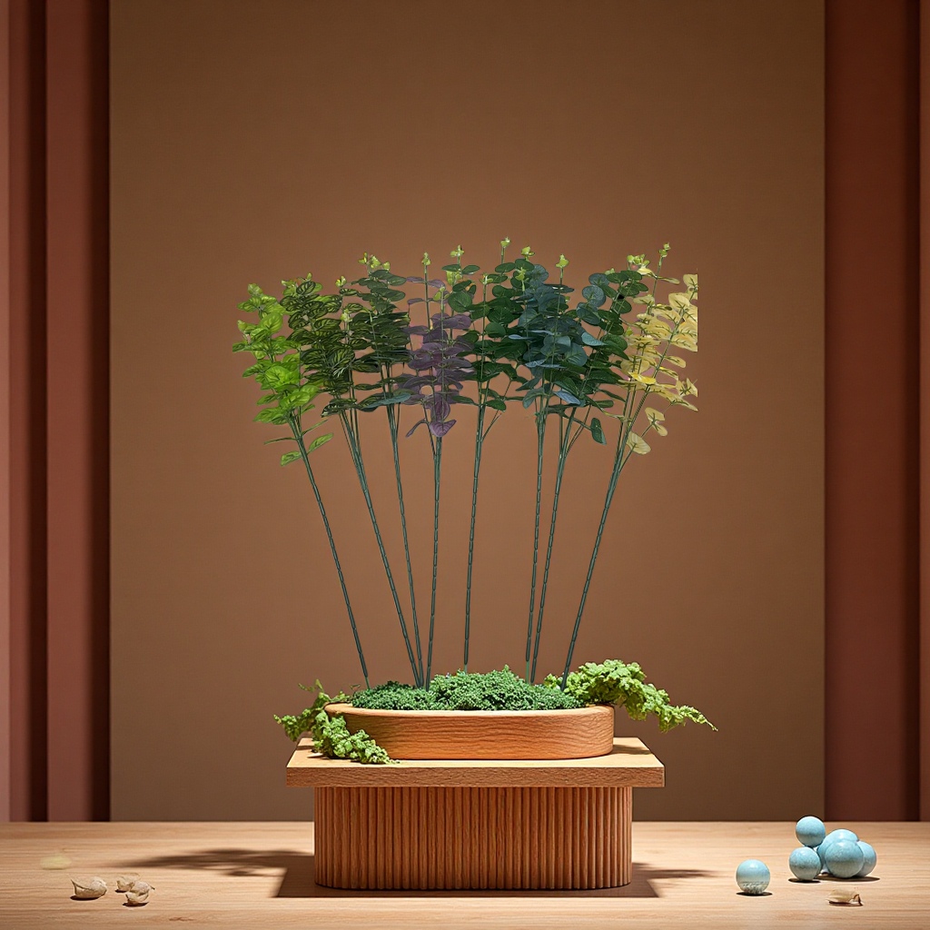仿真尤加利绿植室内装饰摆件家居绿化植物仿真植物