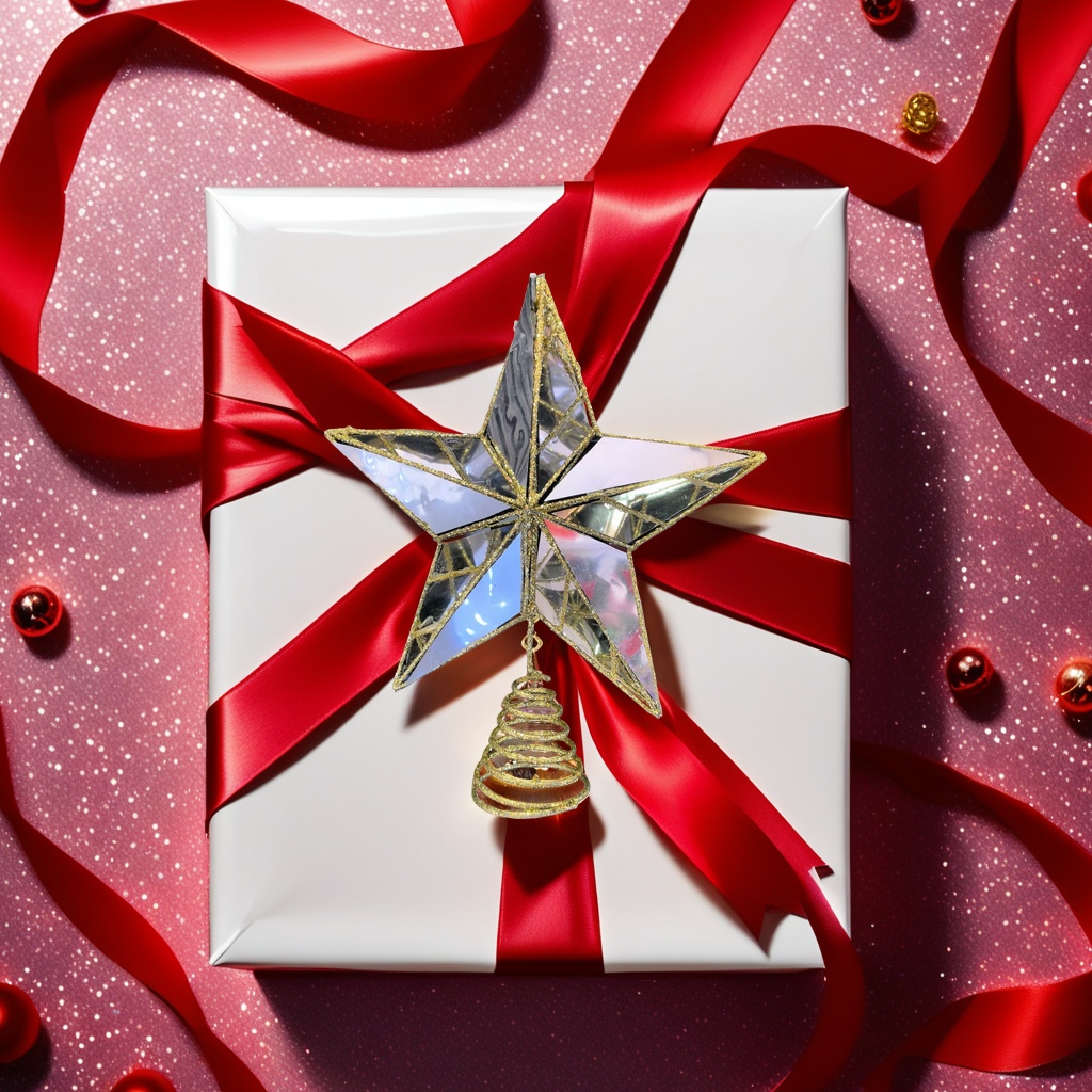 五角星圣诞挂件红色雪花装饰节日礼物挂饰