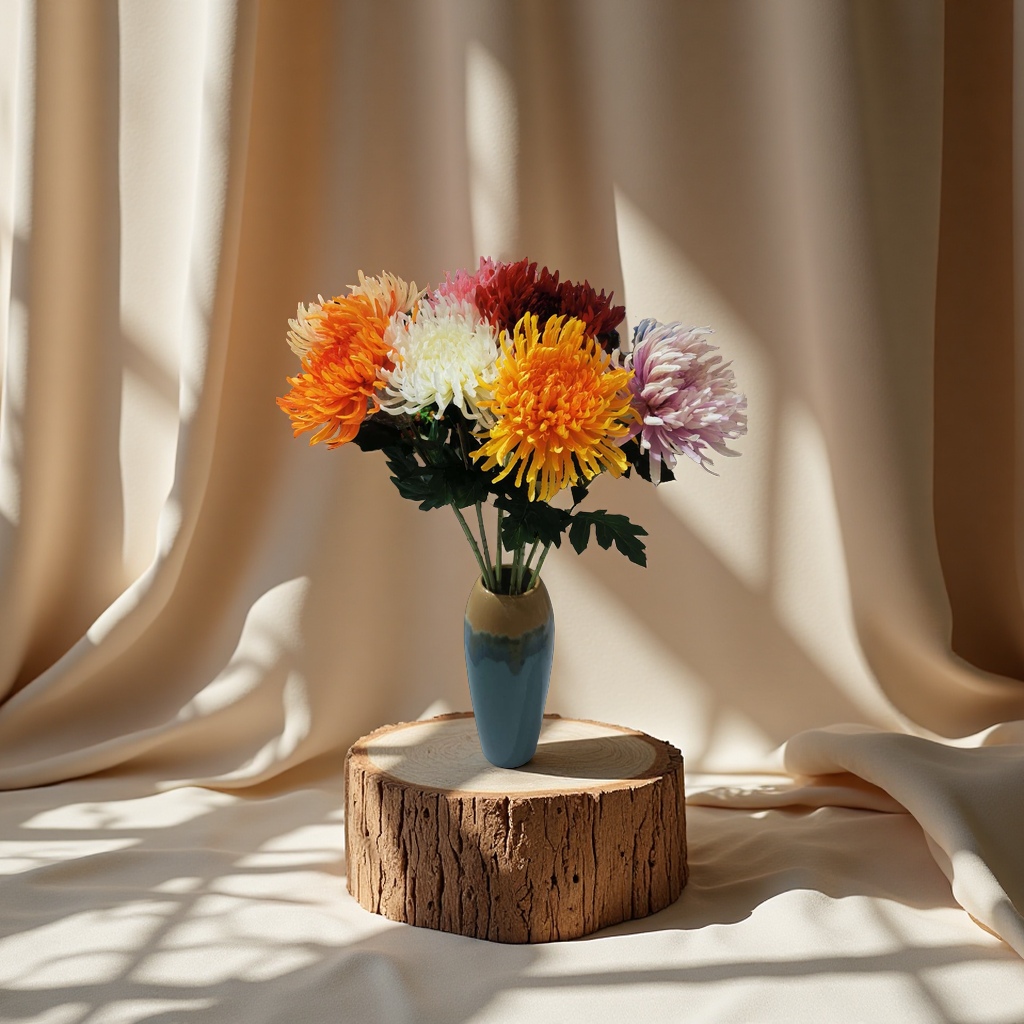 仿真单支菊花  八爪菊  祭祀专用花