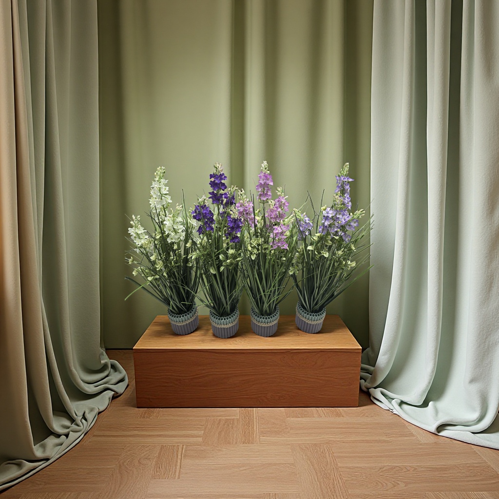 A 10-piece set of crocheted artificial tulip and raffia grass decorative artificial flowers details Picture